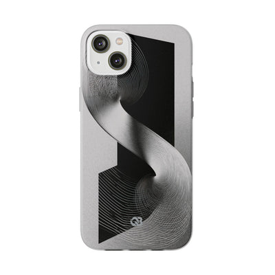 Grey Lite Phone Case for iPhone - Obsidian Moiré Wave