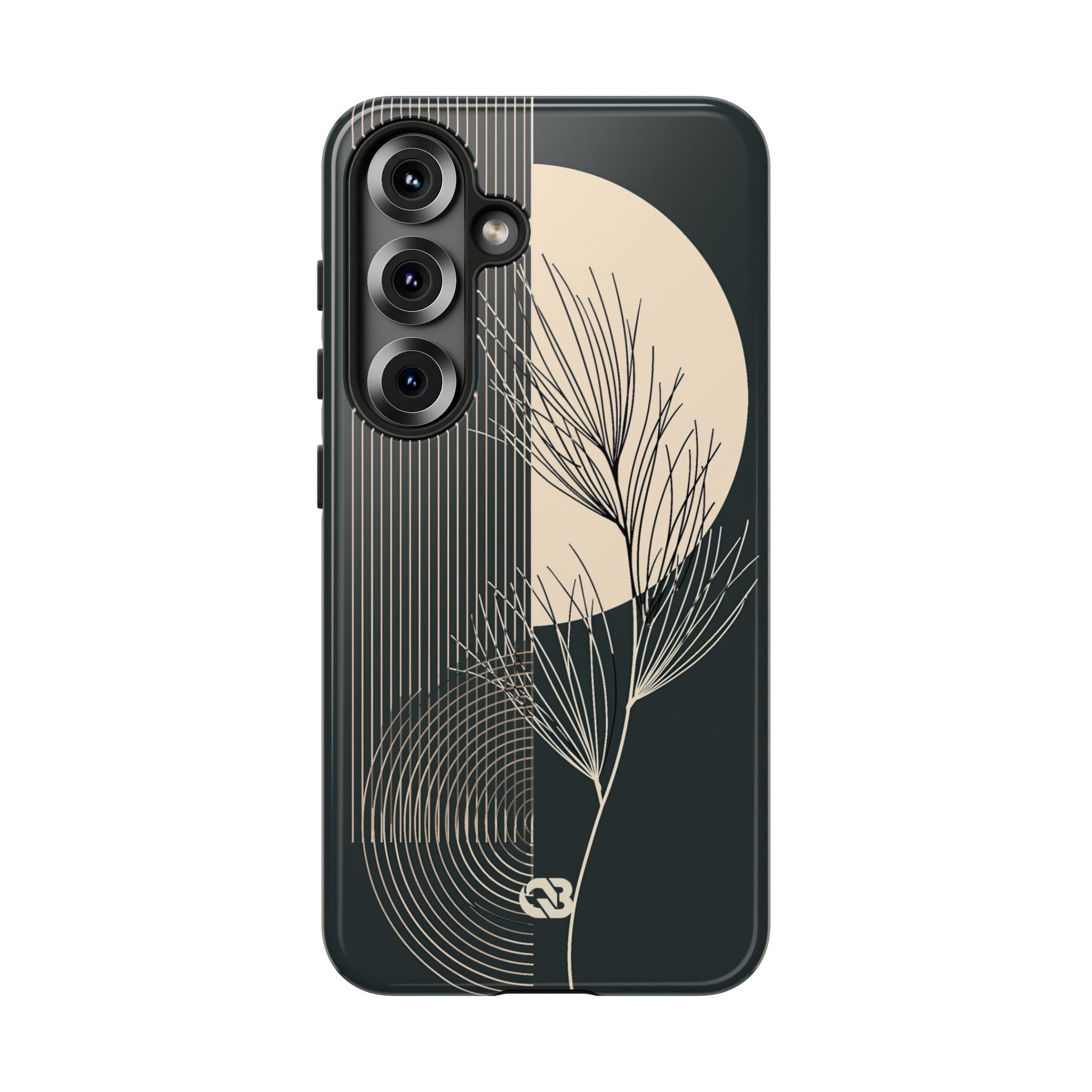 Black Tough Phone Case for Samsung - Obsidian Sand Willow