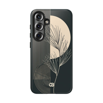 Black Tough Phone Case for Samsung - Obsidian Sand Willow