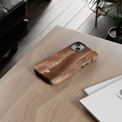 Rose Gold Weave · Tough Phone Case for iPhone · Brown