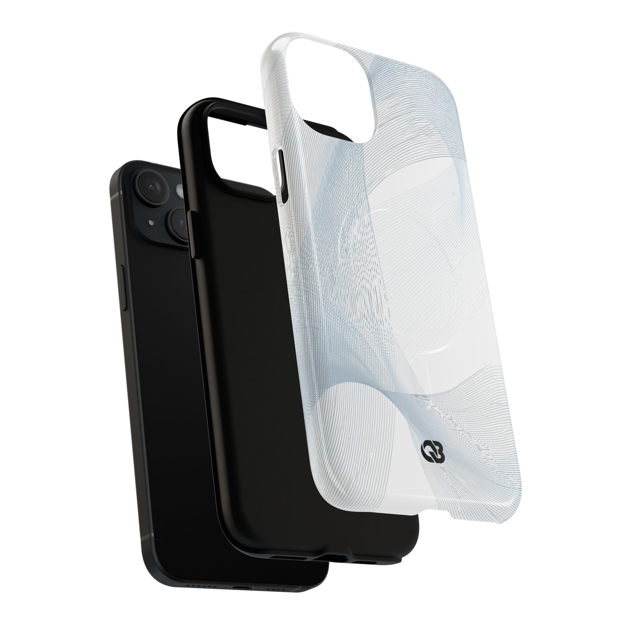 White Tough 2.0 Magsafe Phone Case for iPhone - Arctic Line Current