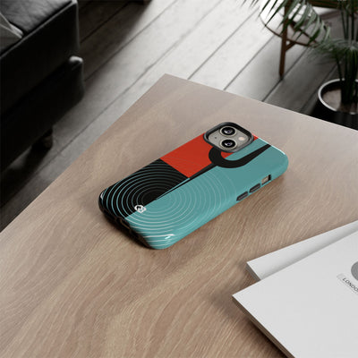 Teal Tough Phone Case for iPhone - Sonic Static Split