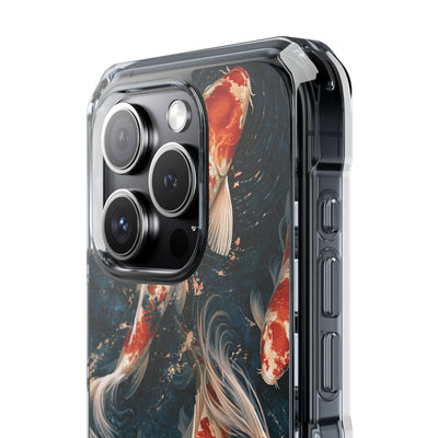 Imperial Nishikigoi · Clear Impact Magnetic Phone Case for iPhone ·  Blue