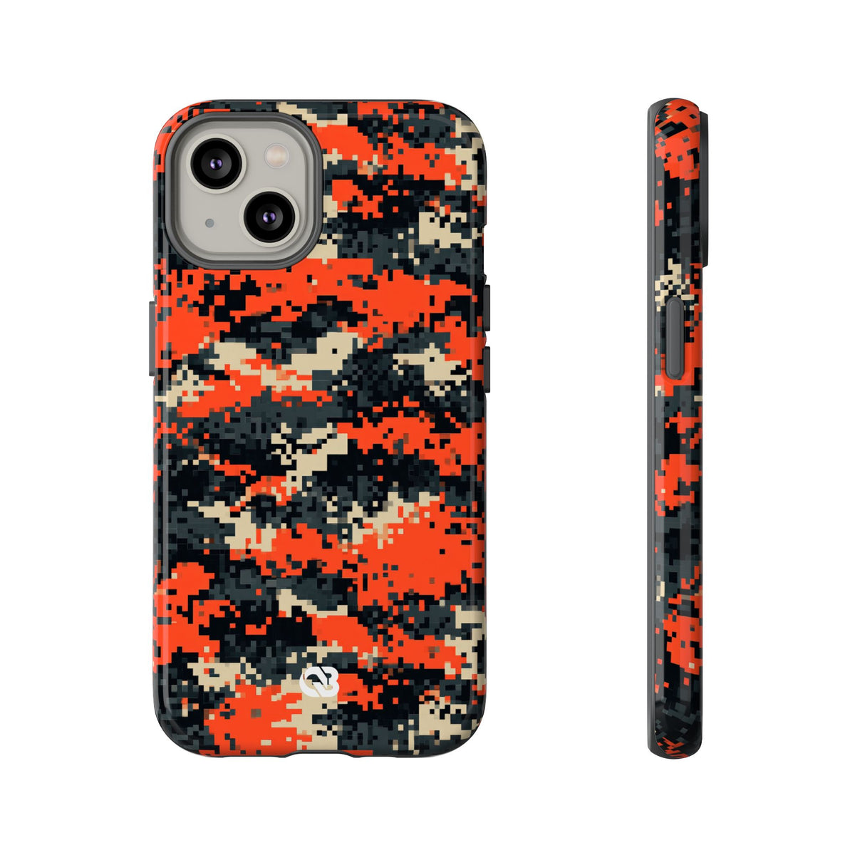 Signal Pixel Camo · Tough Phone Case for iPhone · Orange