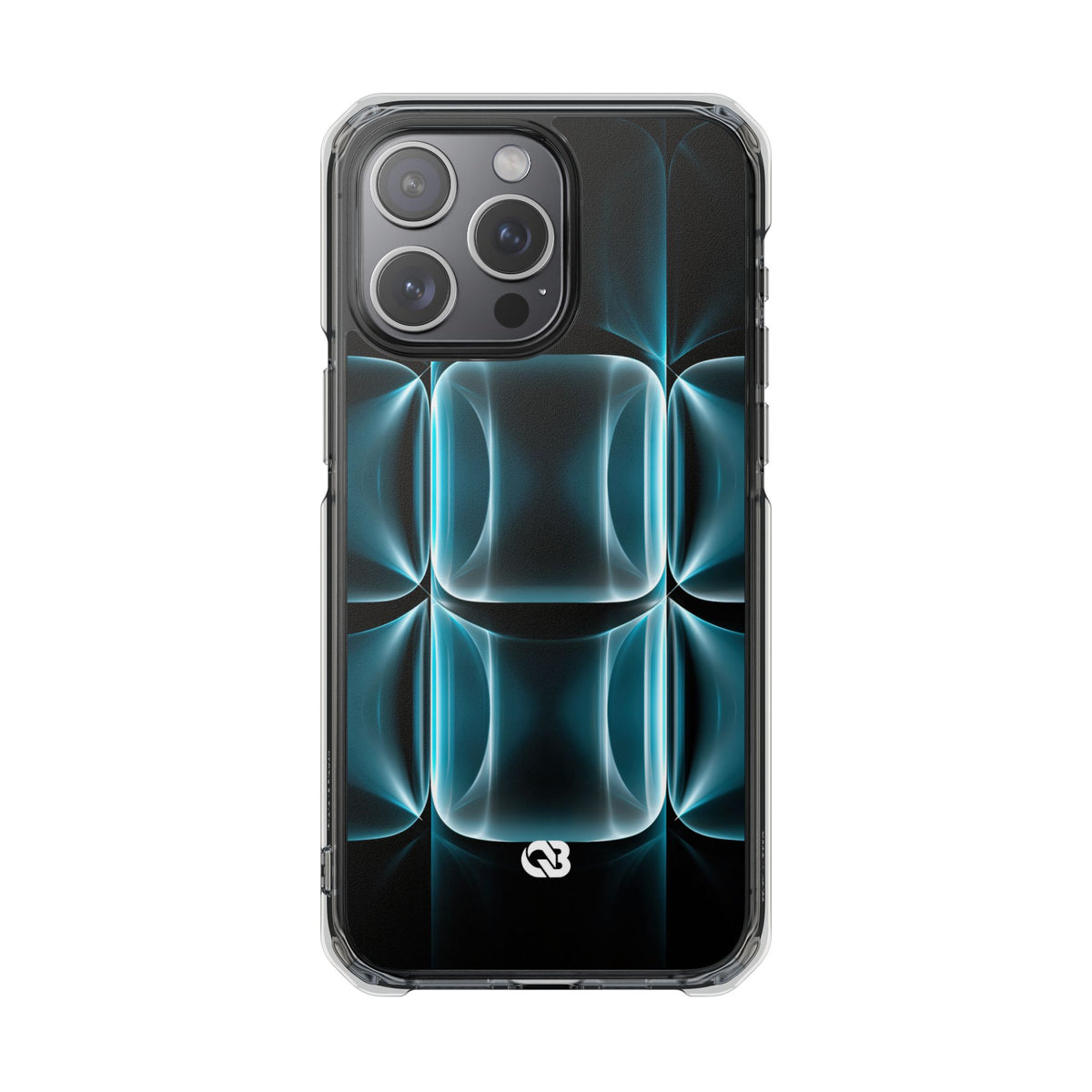 Cyan Core Matrix · Clear Impact Magnetic Phone Case for iPhone · Blue