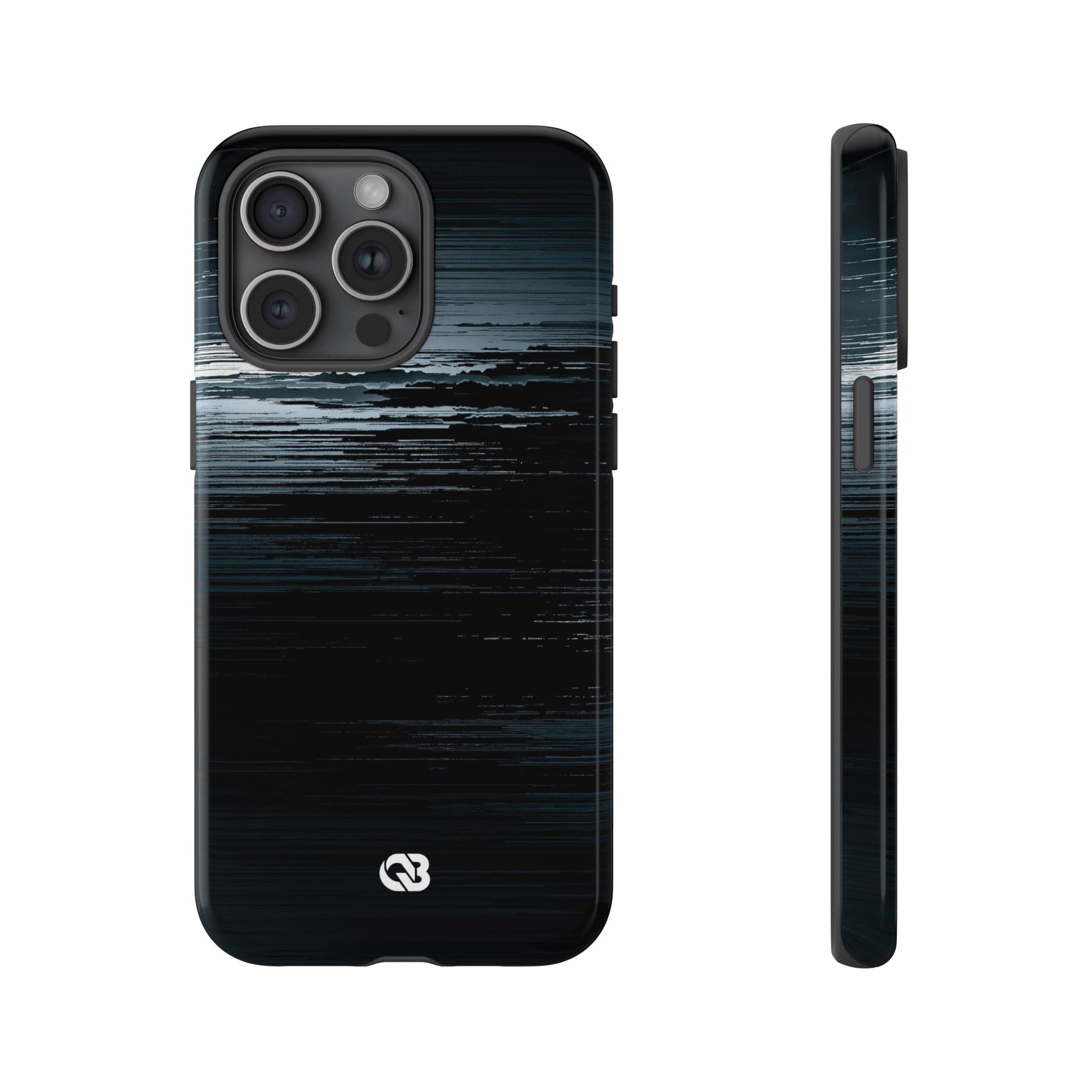 Black Tough Phone Case for iPhone - Frozen Signal Glitch