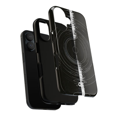 Black Tough Phone Case for iPhone - Obsidian Orbital Signal