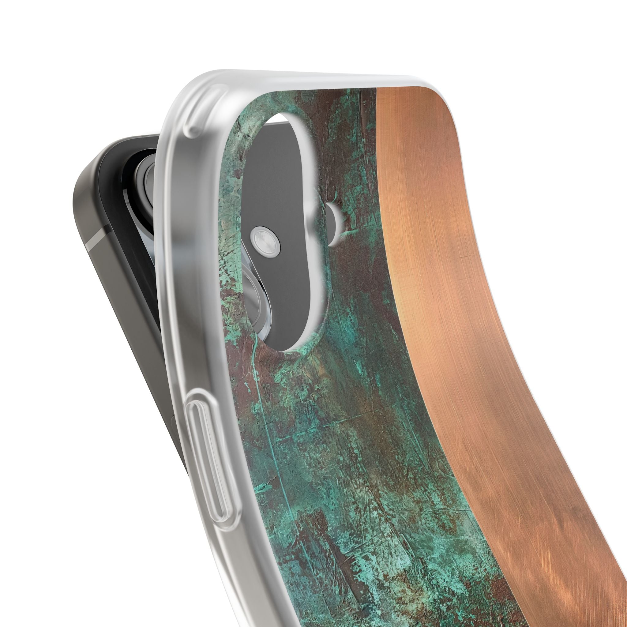 Teal Lite Phone Case for iPhone - Verdigris Copper Slab