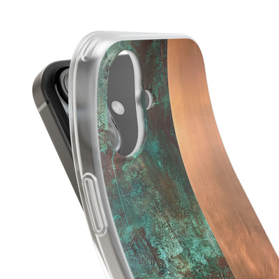 Teal Lite Phone Case for iPhone - Verdigris Copper Slab