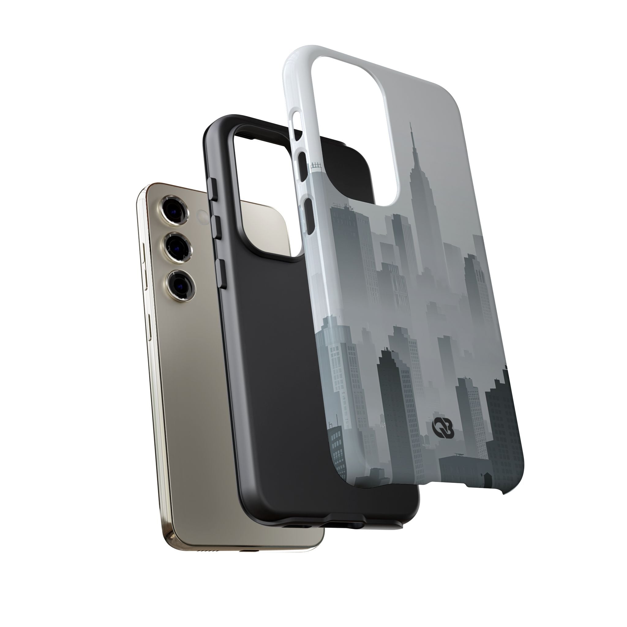 Grey Tough Phone Case for Samsung - Steel Mist Skyline