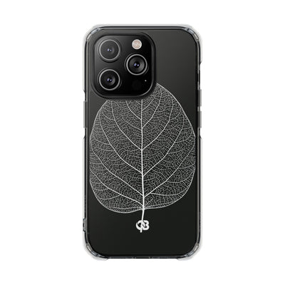 Black Impact MagSafe Phone Case for iPhone - Bleached Leaf Lattice