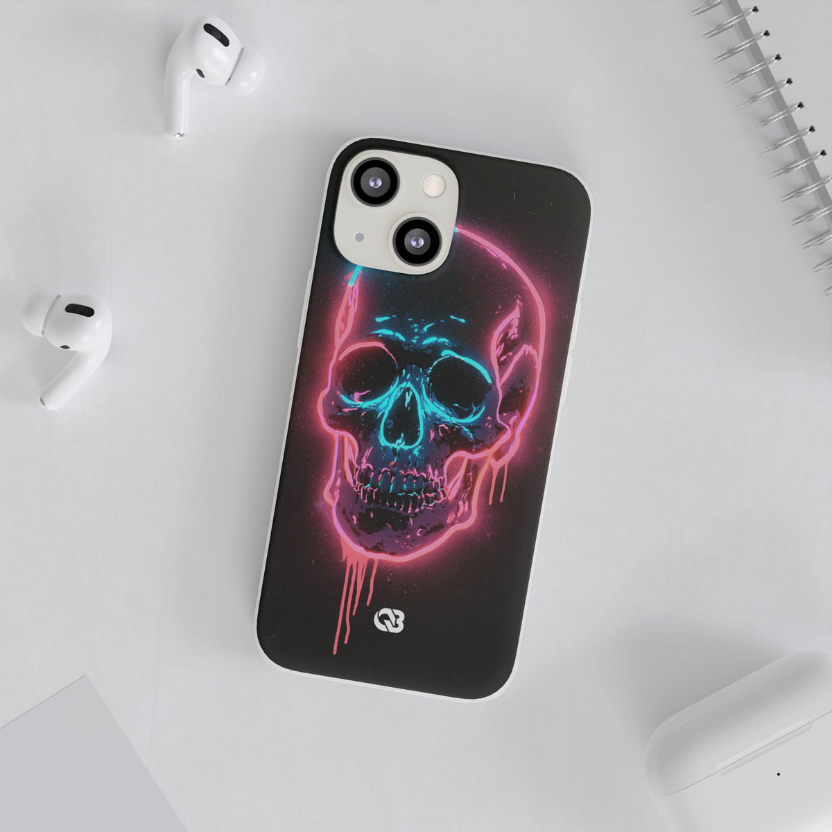 Neon Drip Skull · Lite Phone Case for iPhone ·  Black