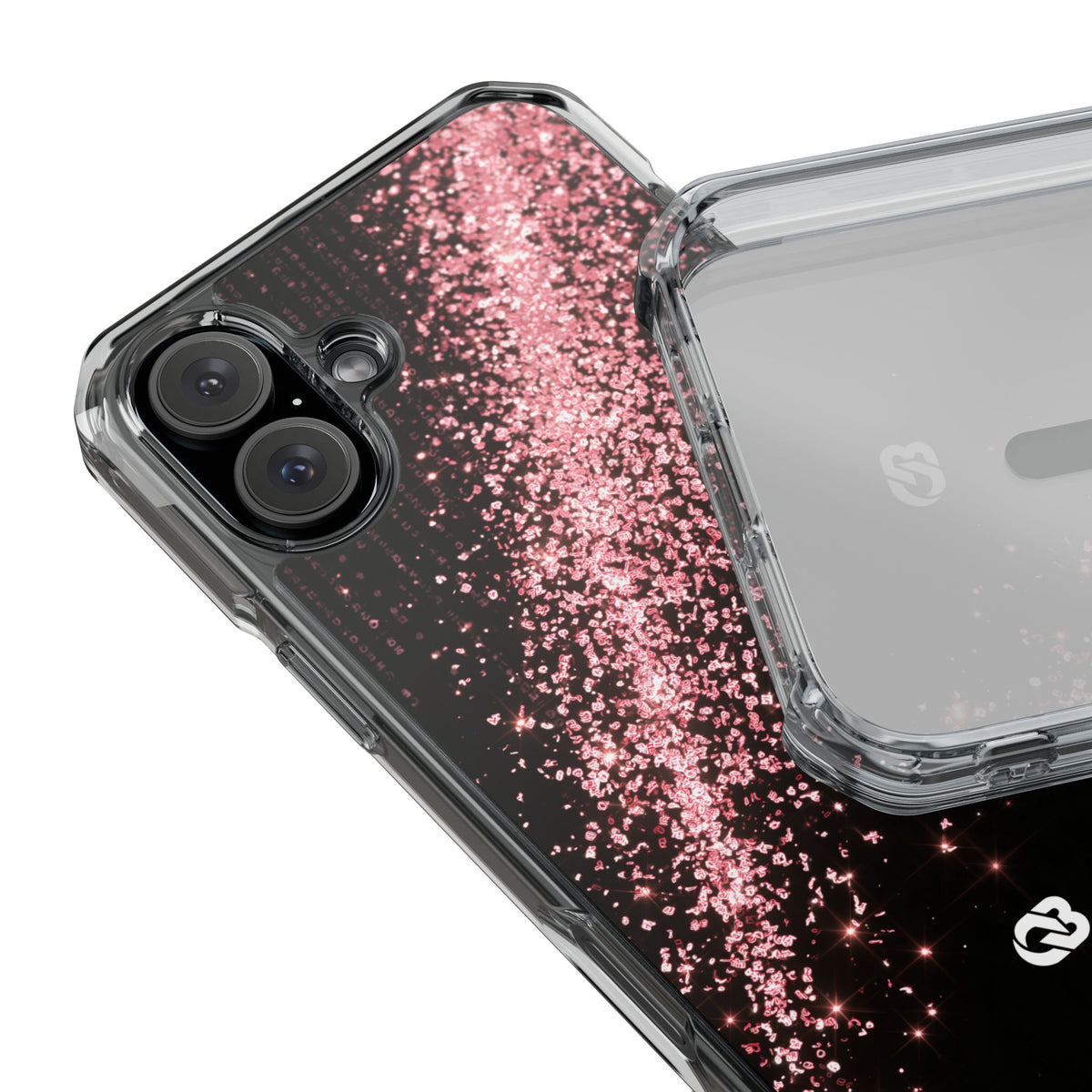 Rose Digital Cascade · Clear Impact Magnetic Phone Case for iPhone · Pink