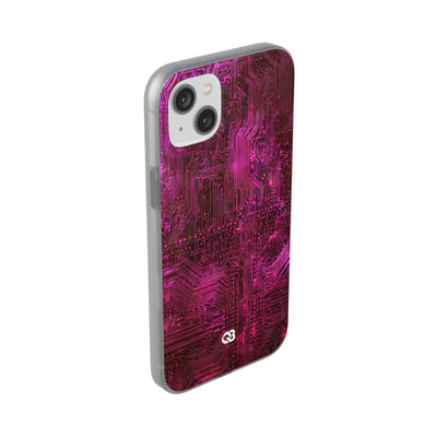 Magenta Circuit Trace · Lite Phone Case for iPhone ·  Pink