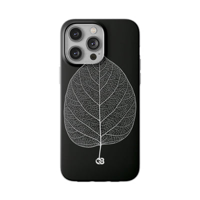 Black Lite Phone Case for iPhone - Bleached Leaf Lattice