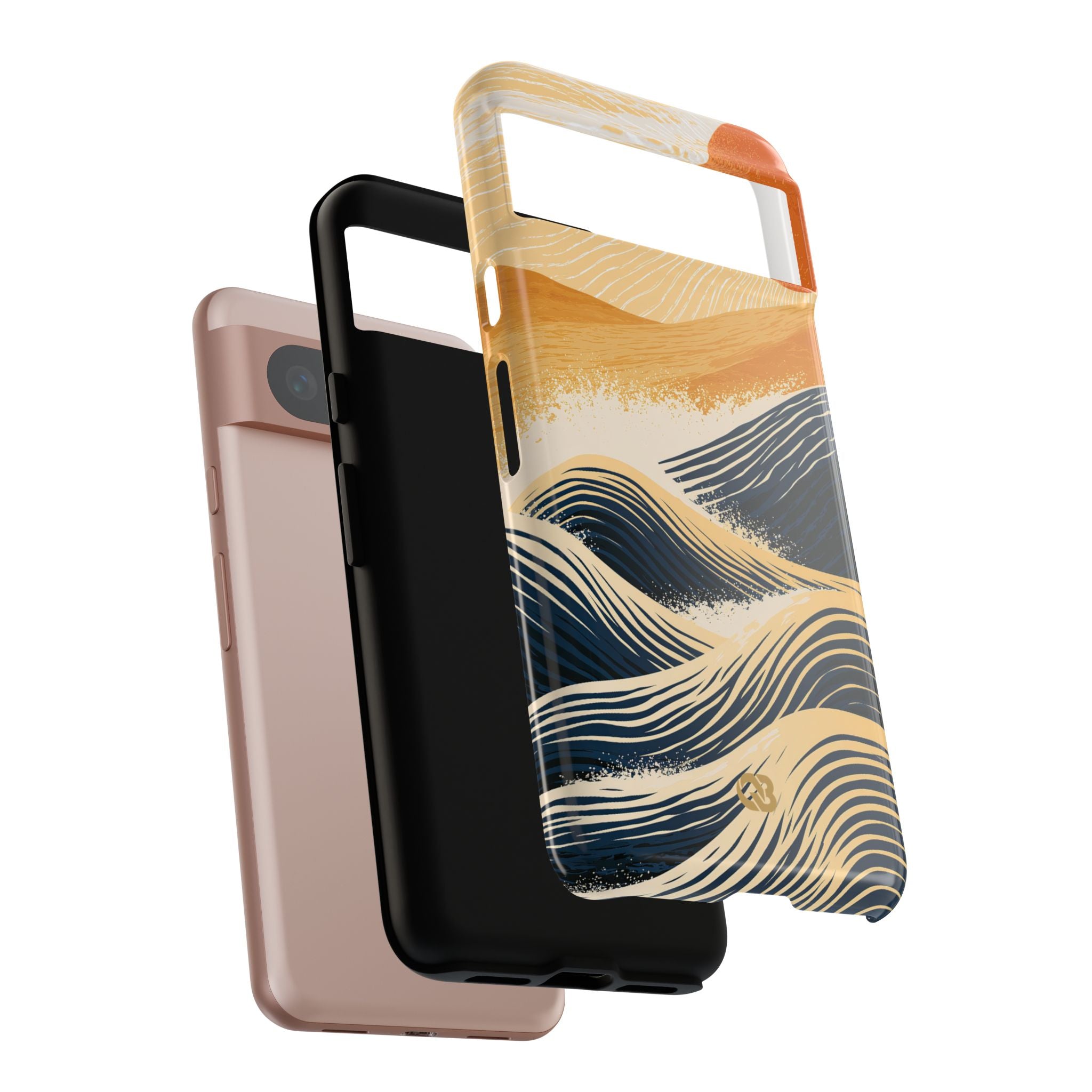 Blue Tough Phone Case for Google Pixel - Kyoto Cresting Tide