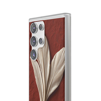 Carved Ivory Plume · Lite Phone Case for Samsung · Red