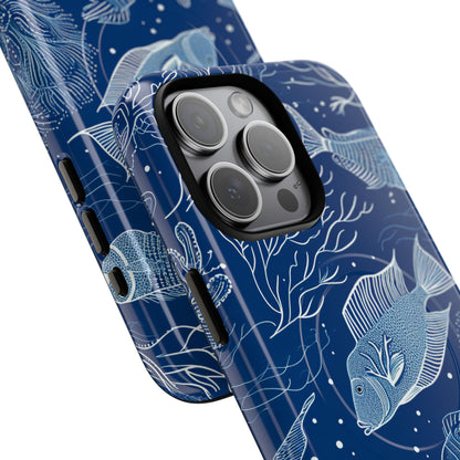 Navy Scale Reef iPhone 15 Pro Max Case - Tough+