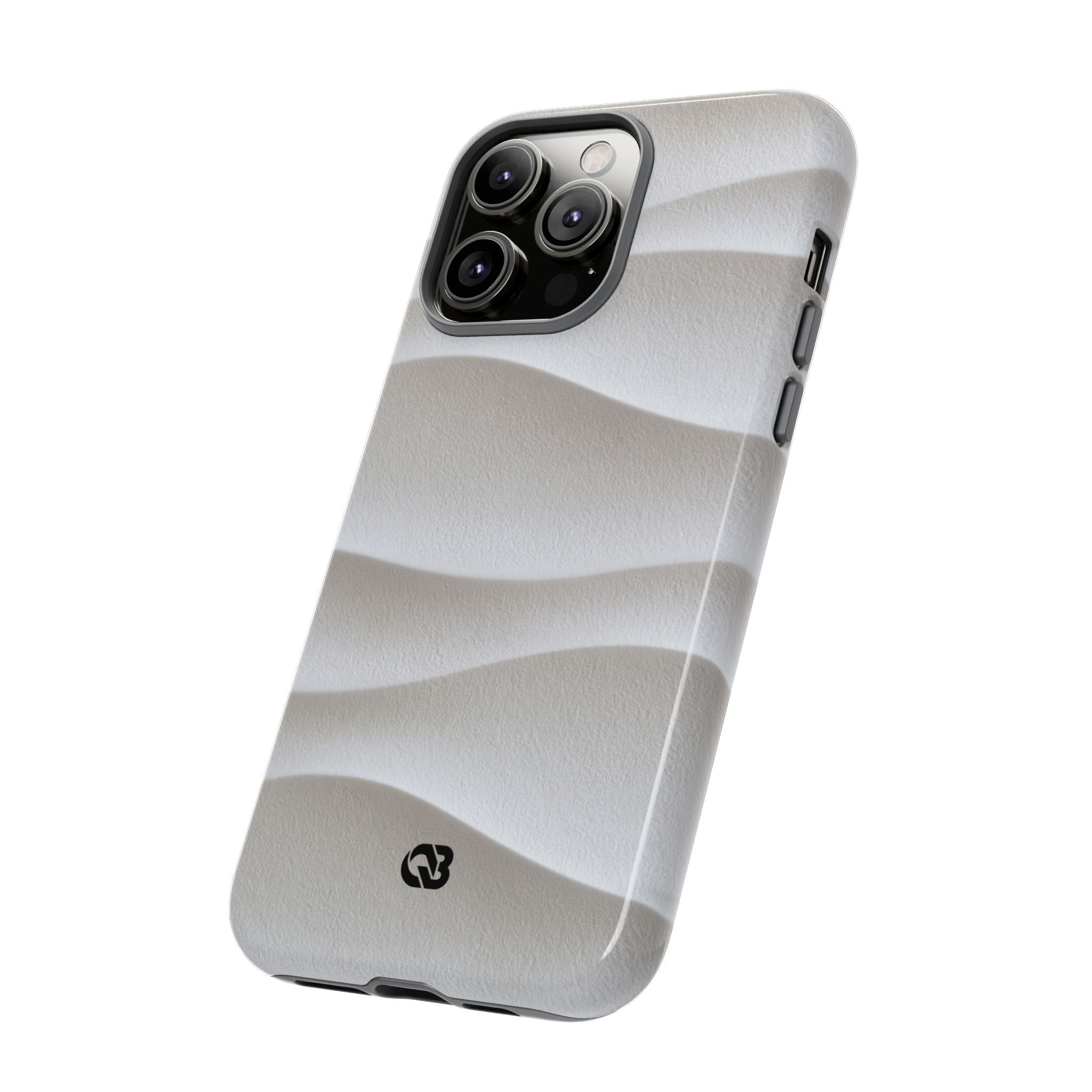 White Tough Phone Case for iPhone - Arctic Flow Ridges