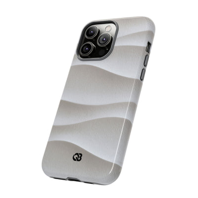 White Tough Phone Case for iPhone - Arctic Flow Ridges