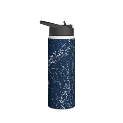 Nordic Contour Chart · Insulated Water Bottle · Blue