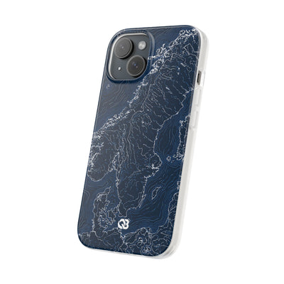 Nordic Contour Chart · Lite Phone Case for iPhone ·  Blue