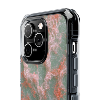 Coral Pixel Matrix · Clear Impact Magnetic Phone Case for iPhone · Green