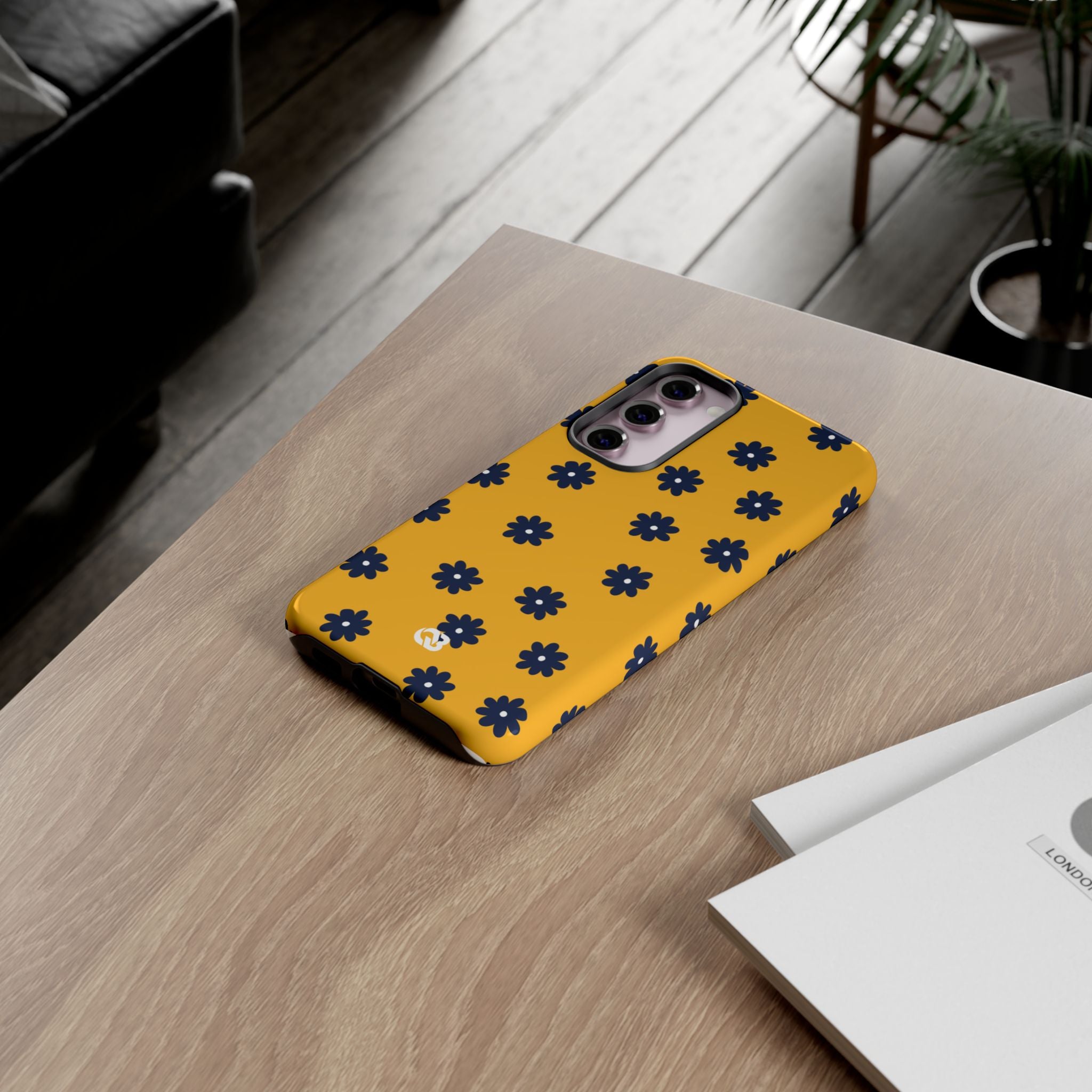 Navy Daisy Mustard · Tough Phone Case for Samsung