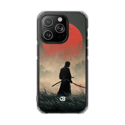 Crimson Moon Ronin · Clear Impact Magnetic Phone Case for iPhone · Red