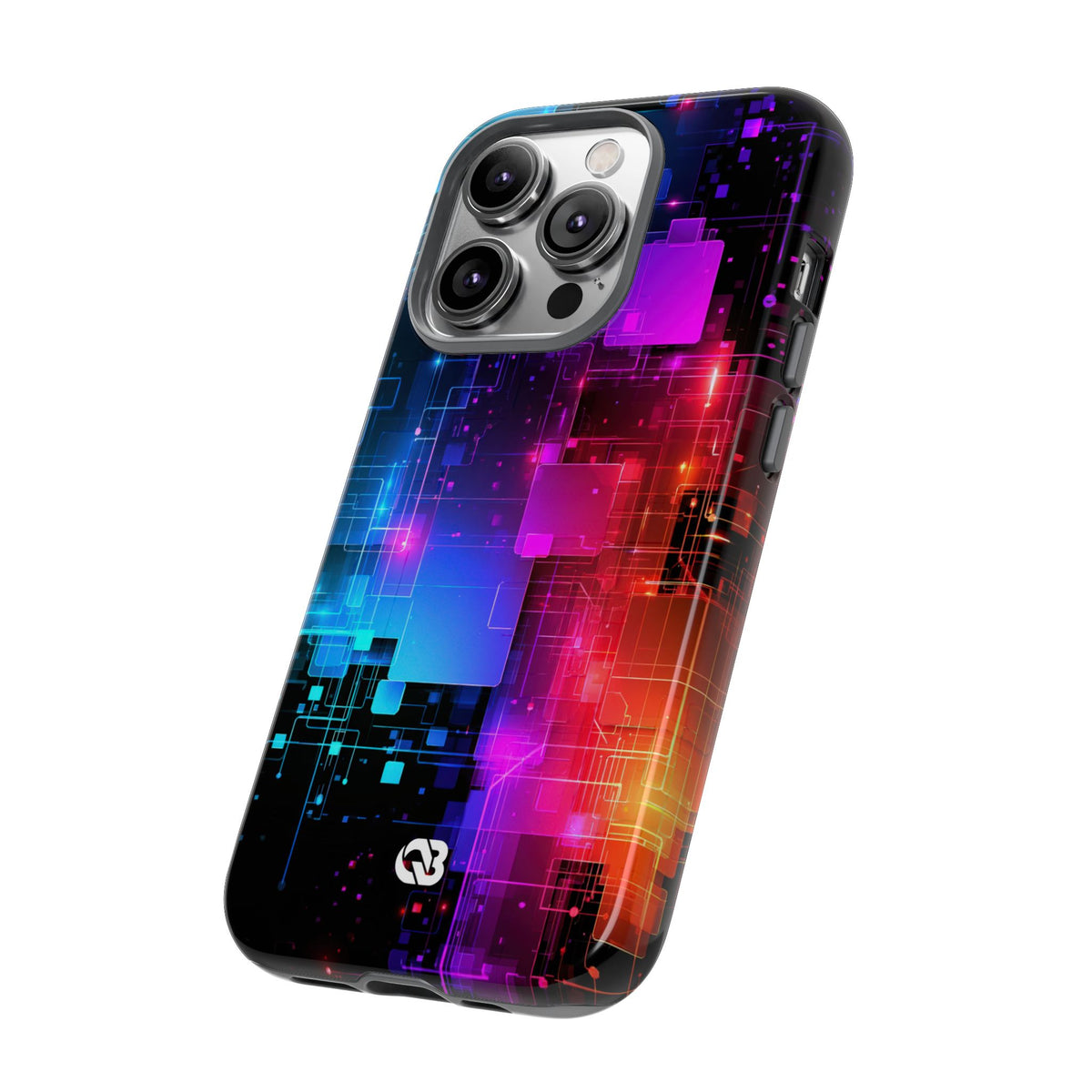 Spectral Circuit Grid · Tough Phone Case for iPhone · Black