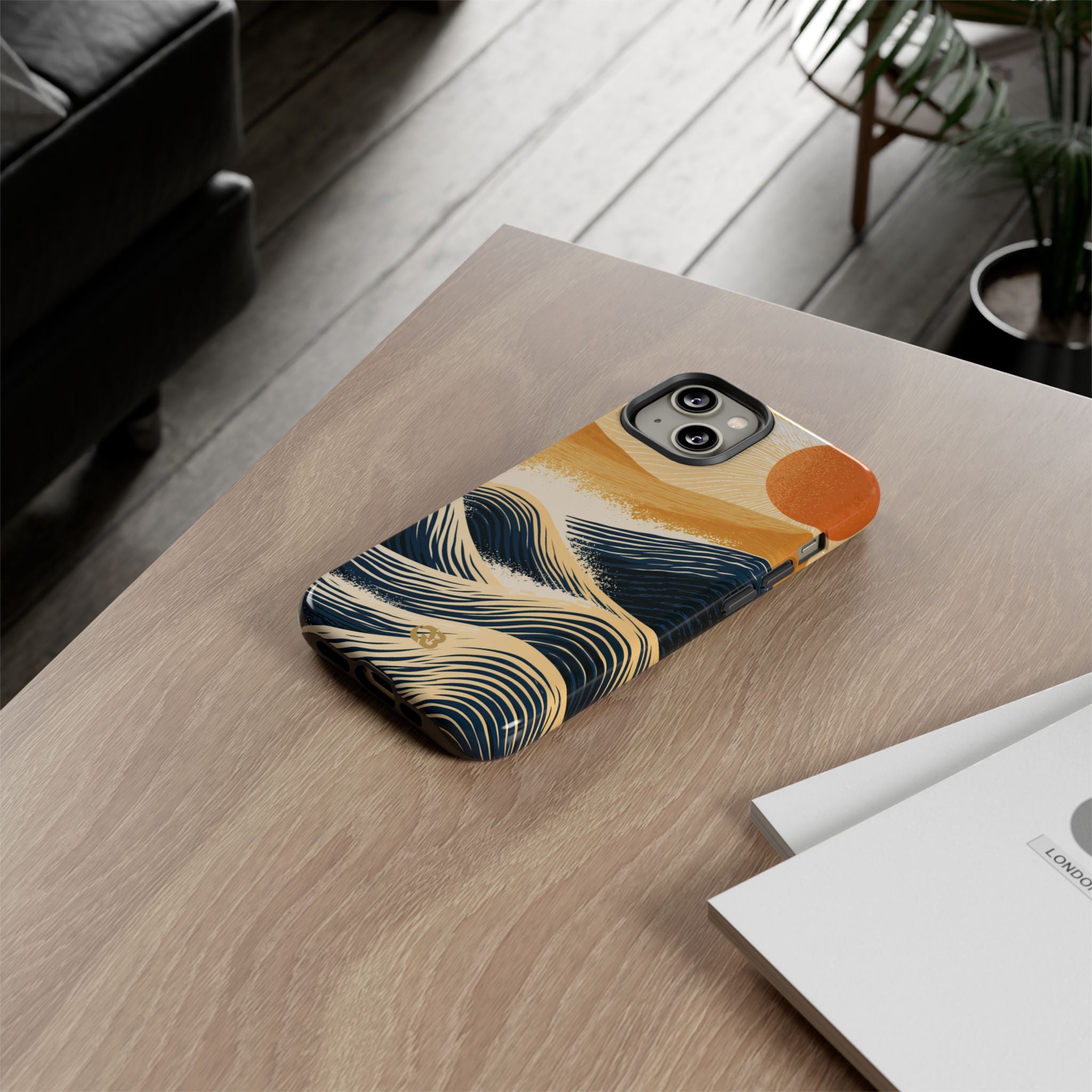 Blue Tough Phone Case for iPhone - Kyoto Cresting Tide