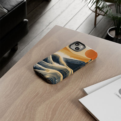 Blue Tough Phone Case for iPhone - Kyoto Cresting Tide