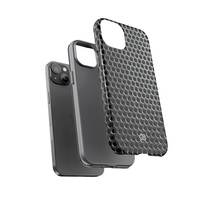 Silver Tough Phone Case for iPhone - Brutalist Steel Mesh