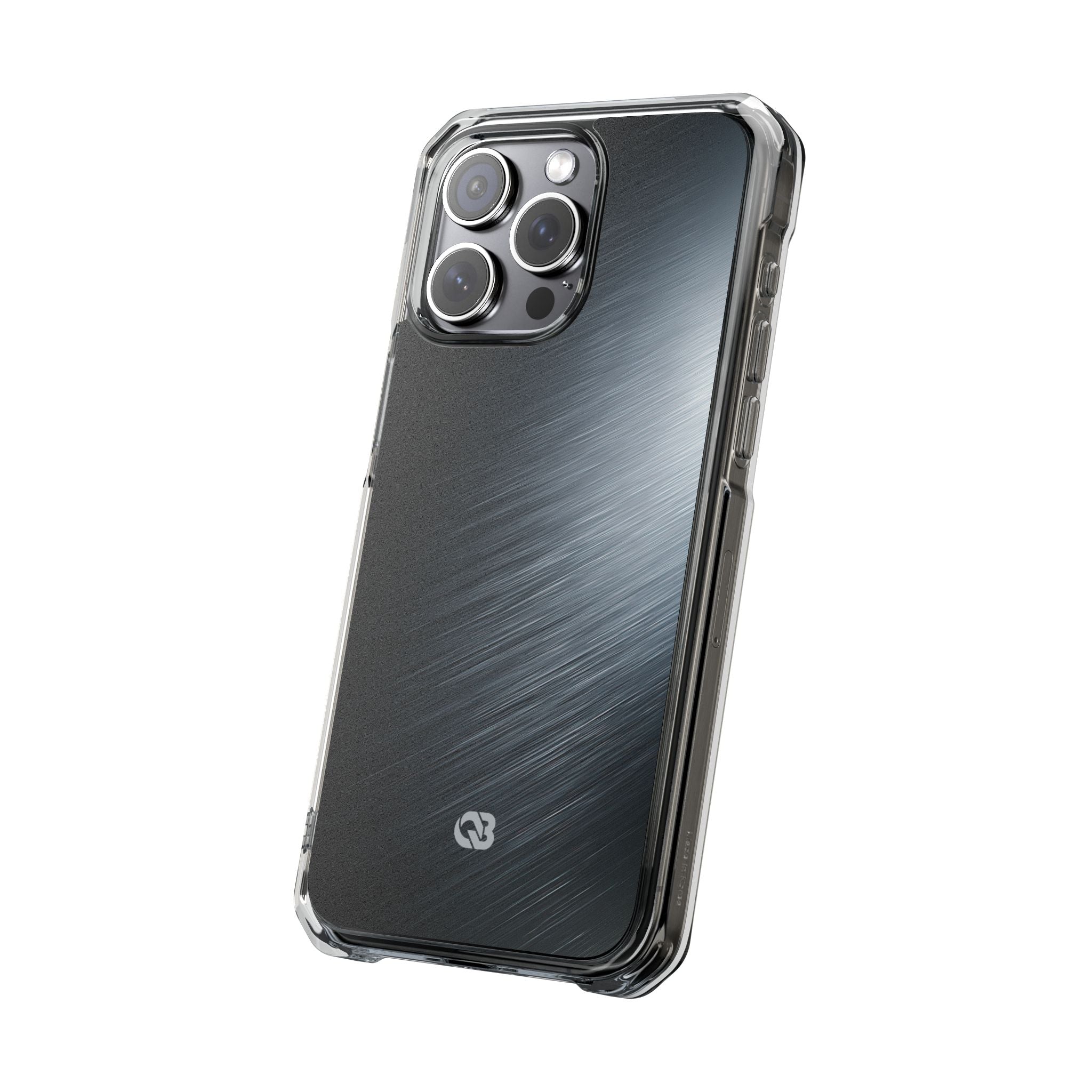Grey Impact MagSafe Phone Case for iPhone - Charcoal Brushed Steel