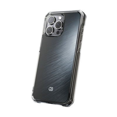 Grey Impact MagSafe Phone Case for iPhone - Charcoal Brushed Steel