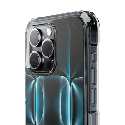 Cyan Core Matrix · Clear Impact Magnetic Phone Case for iPhone · Blue