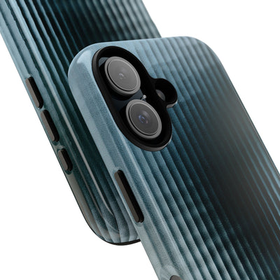 Blue Tough Phone Case for iPhone - Glacial Reeded Glass