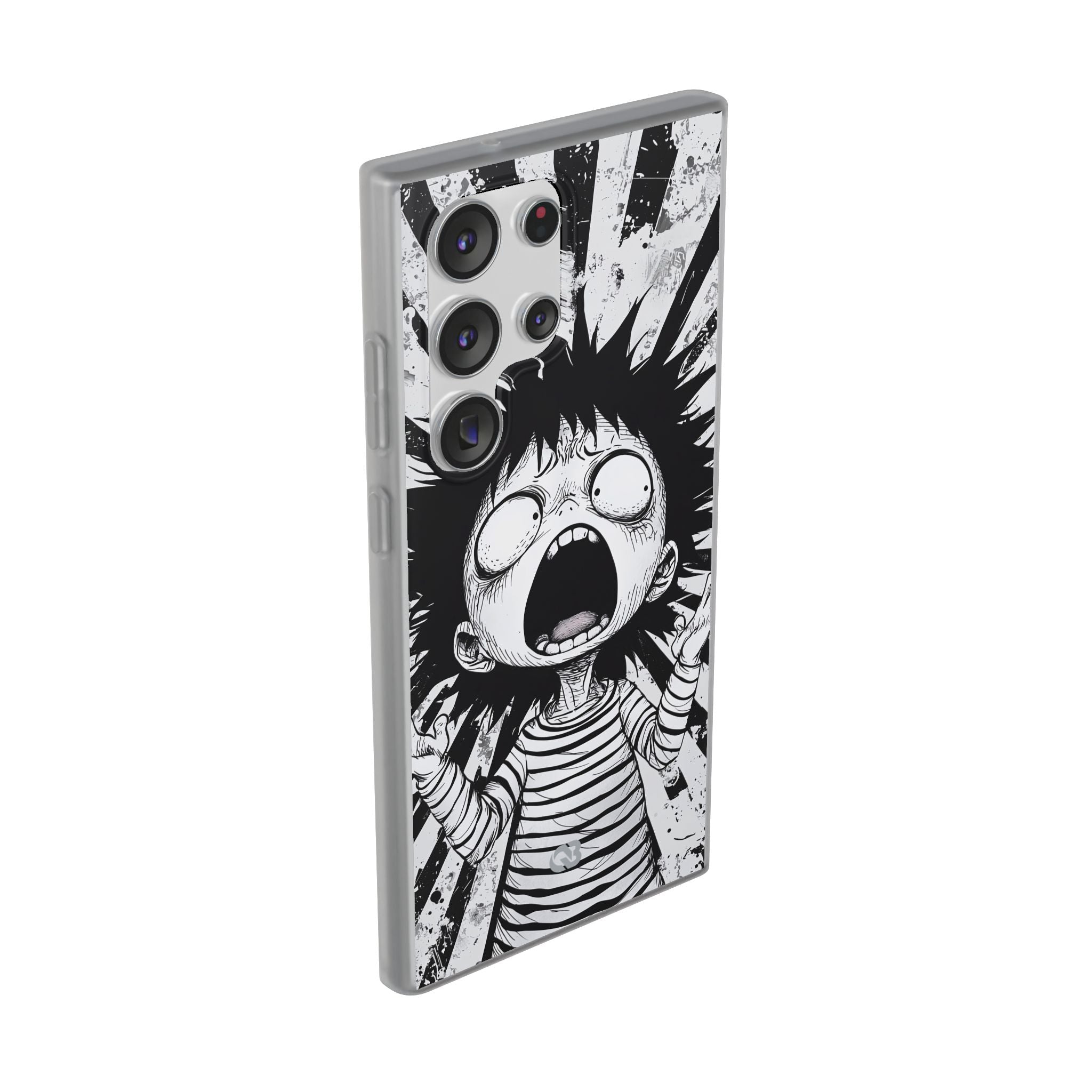 Chaotic Monochrome Scream · Soft Telefoncover for Samsung