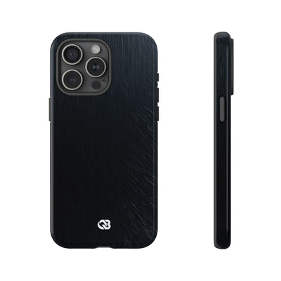 Black Tough Phone Case for iPhone - Midnight Brushed Grain