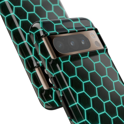 Neon Hex Spectrum · Tough Phone Case for Pixel ·  Teal