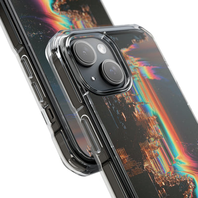 Prismatic Circuit · Clear Impact Magnetic Phone Case for iPhone · Black