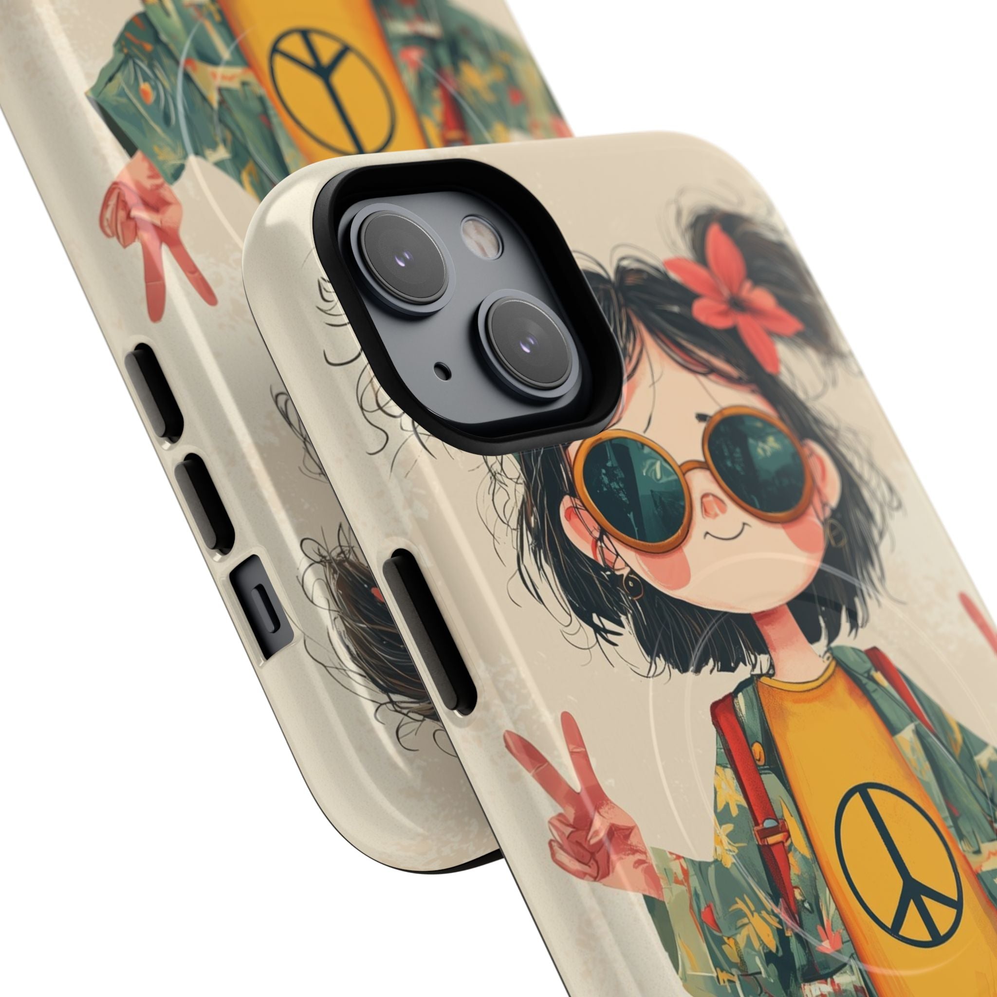 Retro Peace Girl · Tough+ Phone Case for iPhone · Magsafe