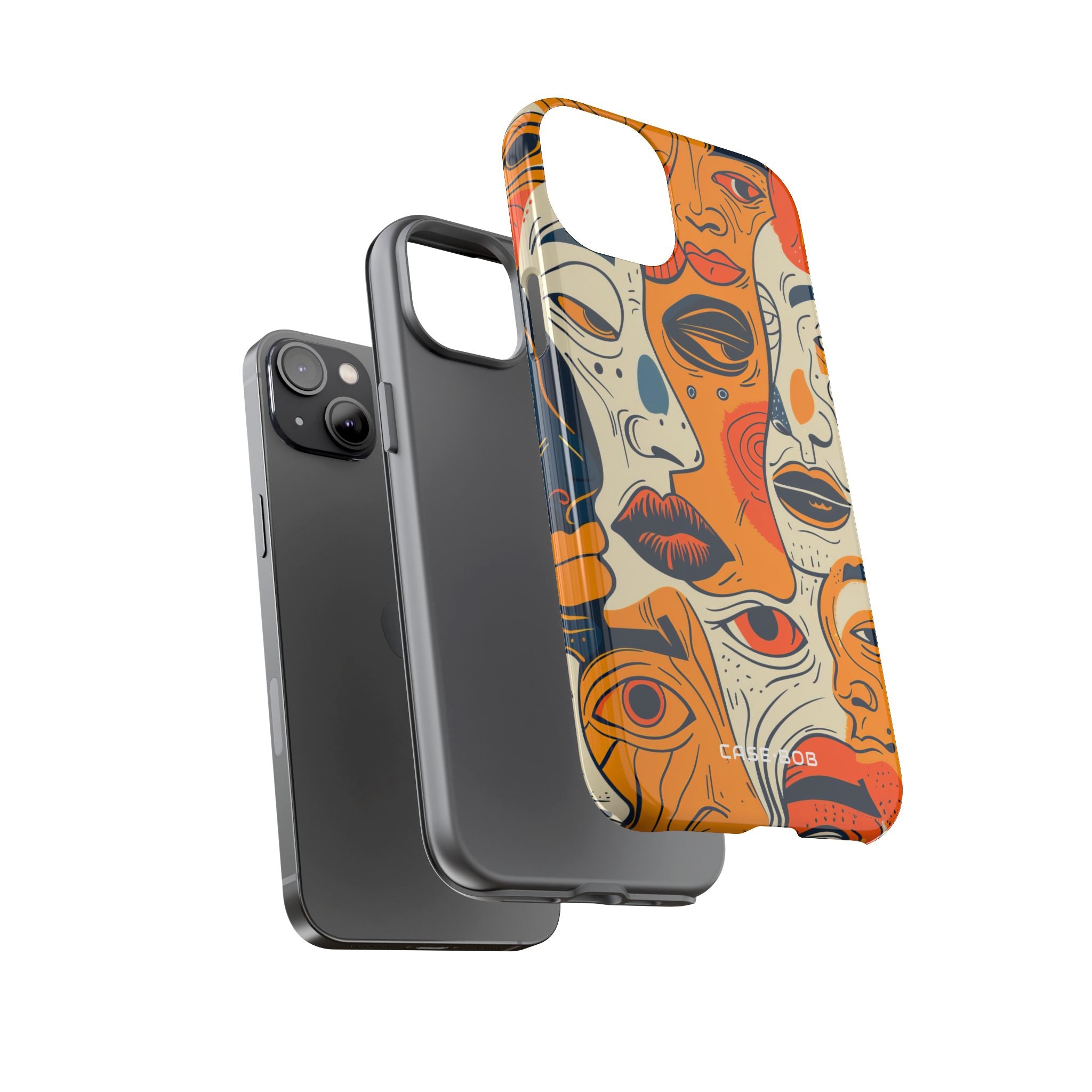 Tangled Faces Sunset iPhone 14 Plus Cover - Tough