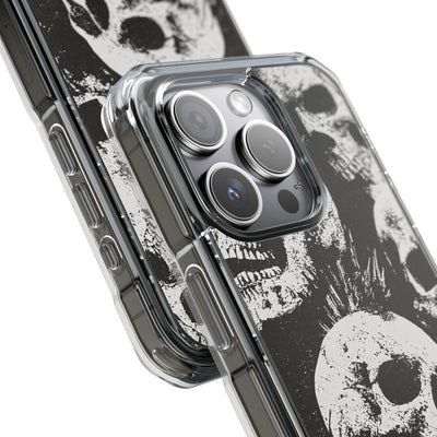 Punk Skull Riot · Clear Impact Magnetic Phone Case for iPhone · Black