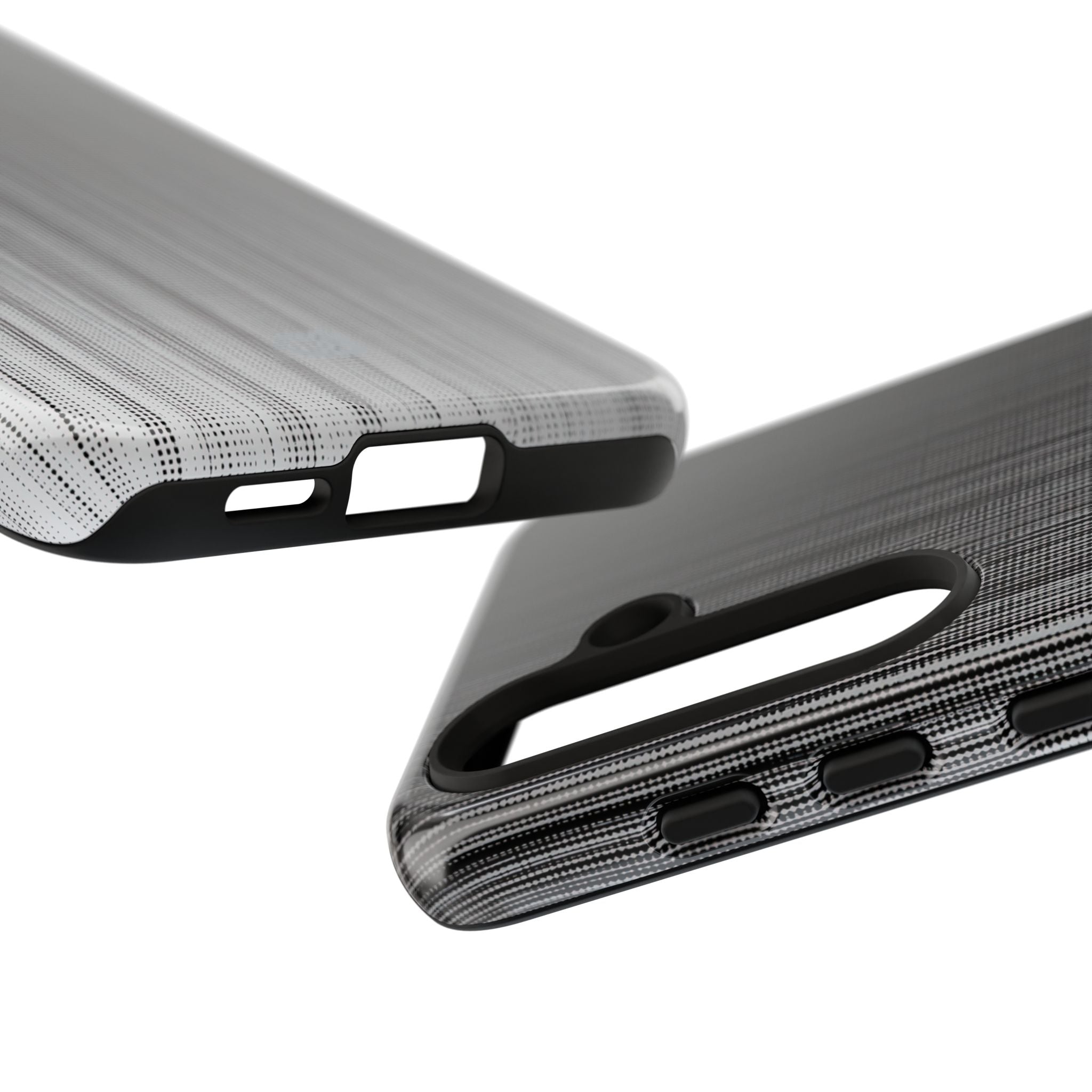 Grey Tough Phone Case for Samsung - Static Vertical Dither
