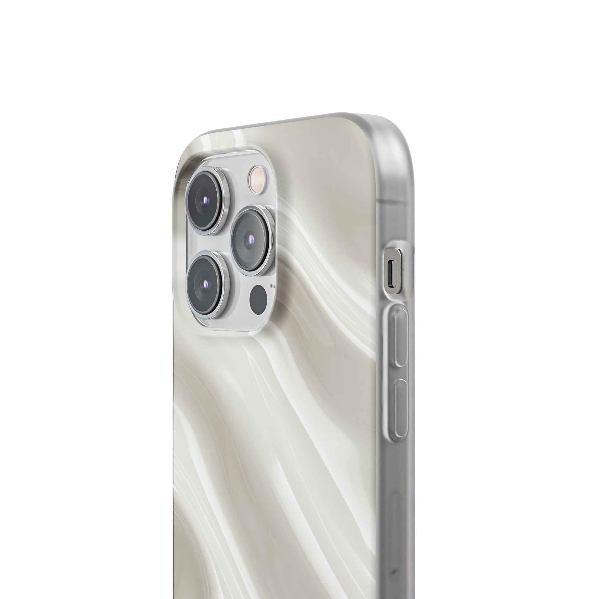 White Lite Phone Case for iPhone - Polished Ivory Wave