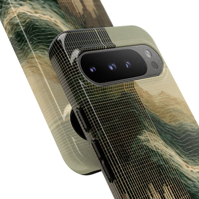 Beige Tough Phone Case for Google Pixel - Veridian Data Ridge