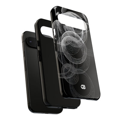 Black Tough Phone Case for Google Pixel - Kinetic Wireframe Orbit