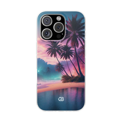Neon Shore Palms · Soft Phone Case for iPhone