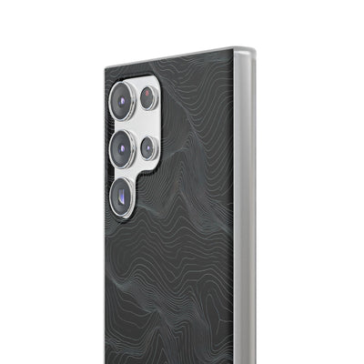 Black Lite Phone Case for Samsung - Obsidian Topo Wireframe